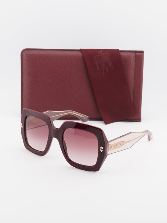 ETRO 0011/S 0LHF 3X Square Sunglasses - Burgundy / Mauve main image 9